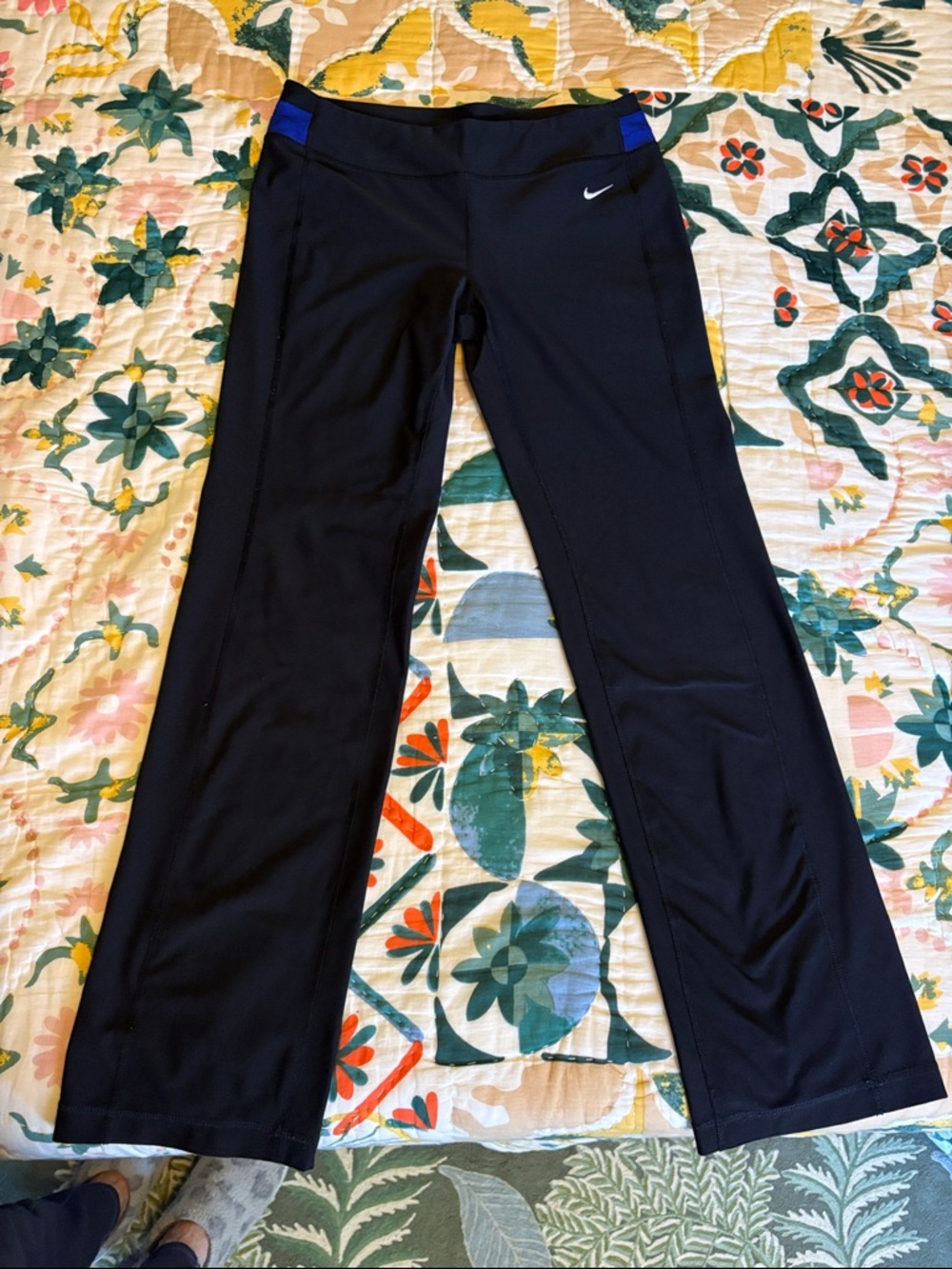 Nike Black Track Joggers with Blue Waist Panels